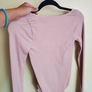 Free People Long Sleeve Open Back Bodysuit